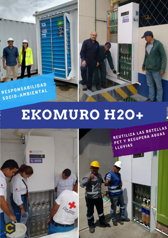 PROYECTO EKOMURO H2O+ RECOLECCIÓN DE AGUAS LLUVIA CON ENVASES PET